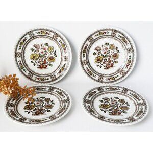 4 Vintage Wood And Sons Dorset Salad Plates Multicolored Transferware Burslem